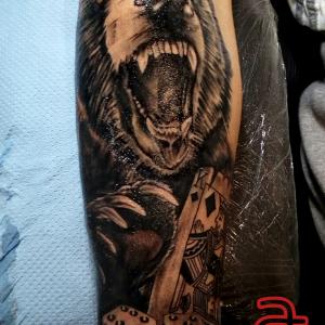 Bear tattoo by Dr.Ink Atkatattoo