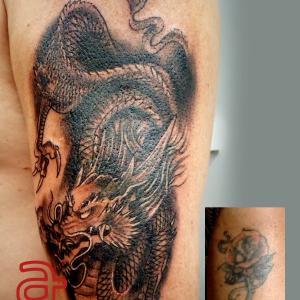 Dragon (cover up) tattoo by Dr.Ink Atkatattoo