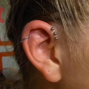 Triple helix piercing by Dr.Ink, Atkatattoo