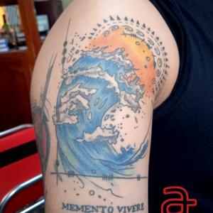 Wave tattoo by Dr.Ink Atkatattoo