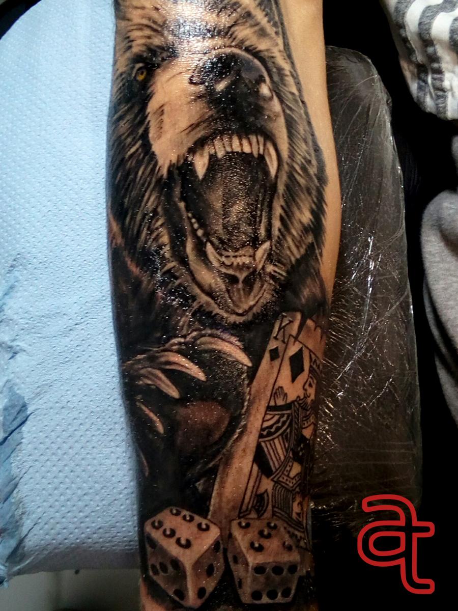 Bear tattoo by Dr.Ink Atkatattoo