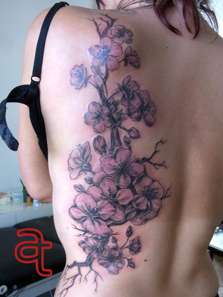 Cherry blossom tattoo by Dr.Ink Atkatattoo