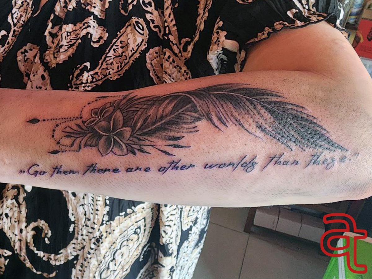 Feather tattoo by Dr.Ink, Atkatattoo