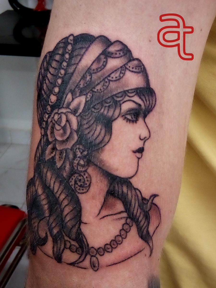 Gypsy girl tattoo by Dr.Ink Atkatattoo