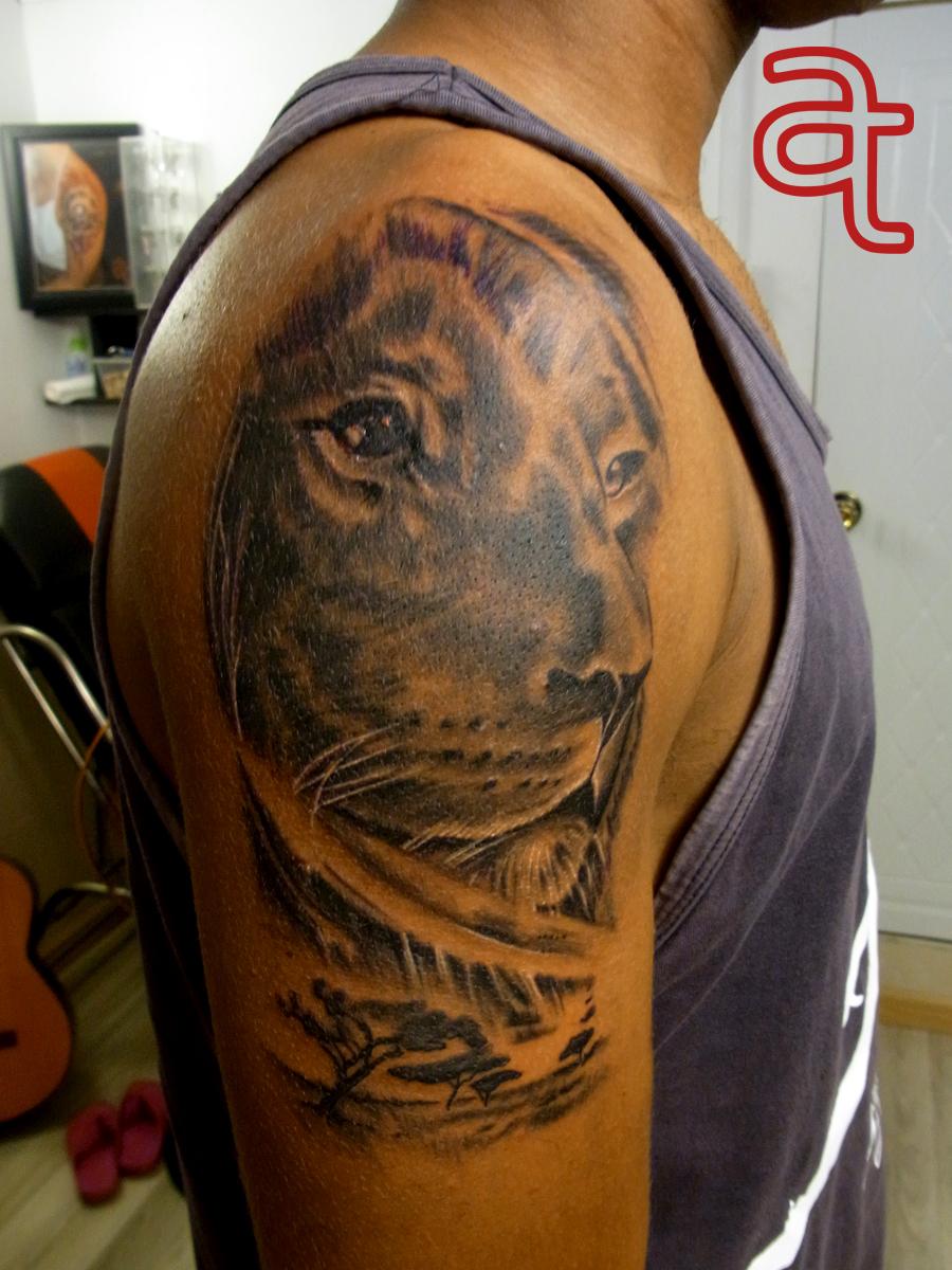 Lion tattoo by Dr.Ink Atkatattoo