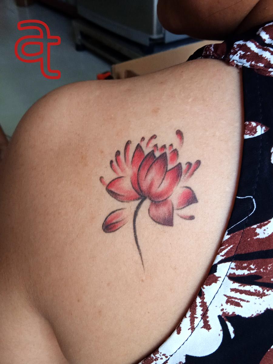 Simple lotus tattoo by Dr.Ink Atkatattoo