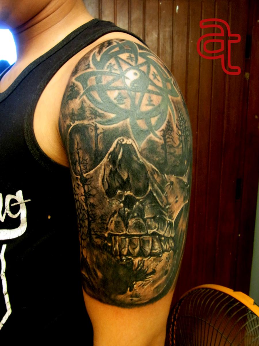 Skull tattoo by Dr.Ink Atkatattoo